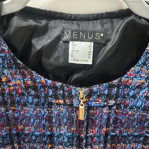 Belted Tweed fabric with sheer pleated bottom dress - Picture 8 of 11